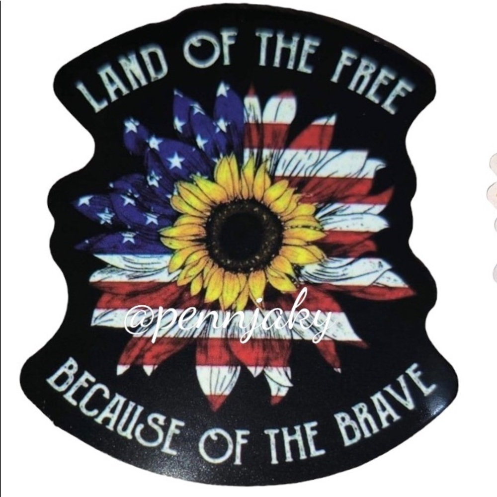 SUNFLOWER lovers sticker for water bottles laptops cards crafts LAND OF THE FREE